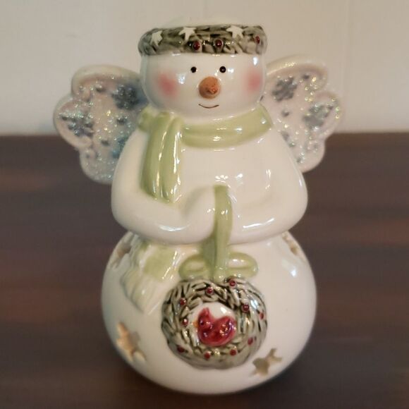 Ceramic Snow Angel Votive Candle Holder - Picture 6 of 10